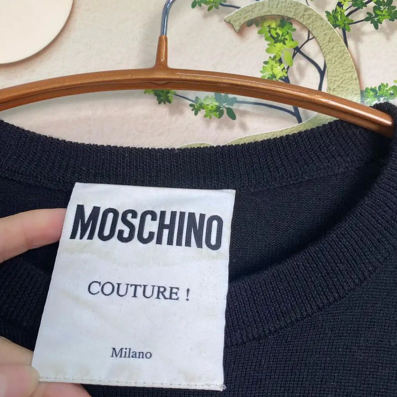 Moschino Moschino Black Wool Dress with Cartoon Graphics 0089 Size XXS / US 00 / IT 34 - 7 Thumbnail