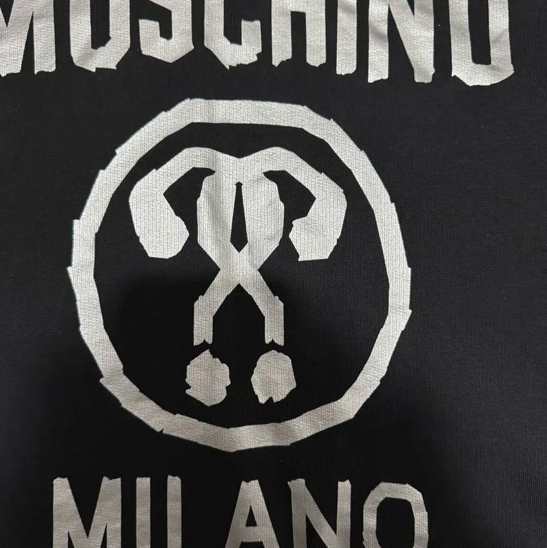 Moschino Moschino Black Cropped Logo Hoodie for Women 0089 Size S / US 4 / IT 40 - 3 Thumbnail