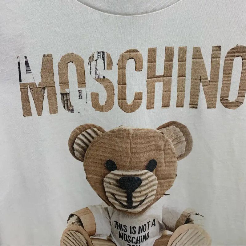 Moschino Moschino White Cotton Short Sleeve T-Shirt 0089 Size ONE SIZE - 3 Thumbnail