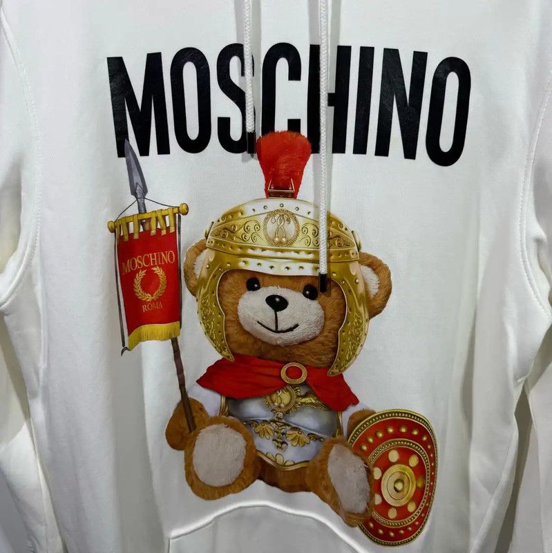 Moschino Moschino White Cotton Womens Hoodie 0089 Size XS / US 0-2 / IT 36-38 - 3 Thumbnail