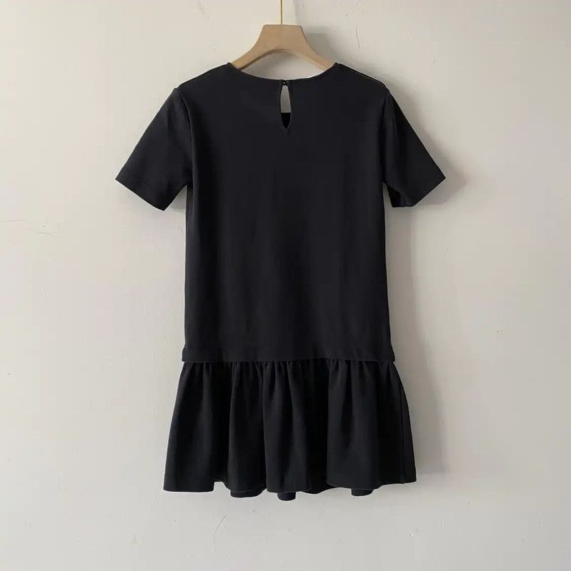 Moschino Moschino Black Floral Print Short Sleeve Dress 0089 Size S / US 4 / IT 40 - 2 Thumbnail