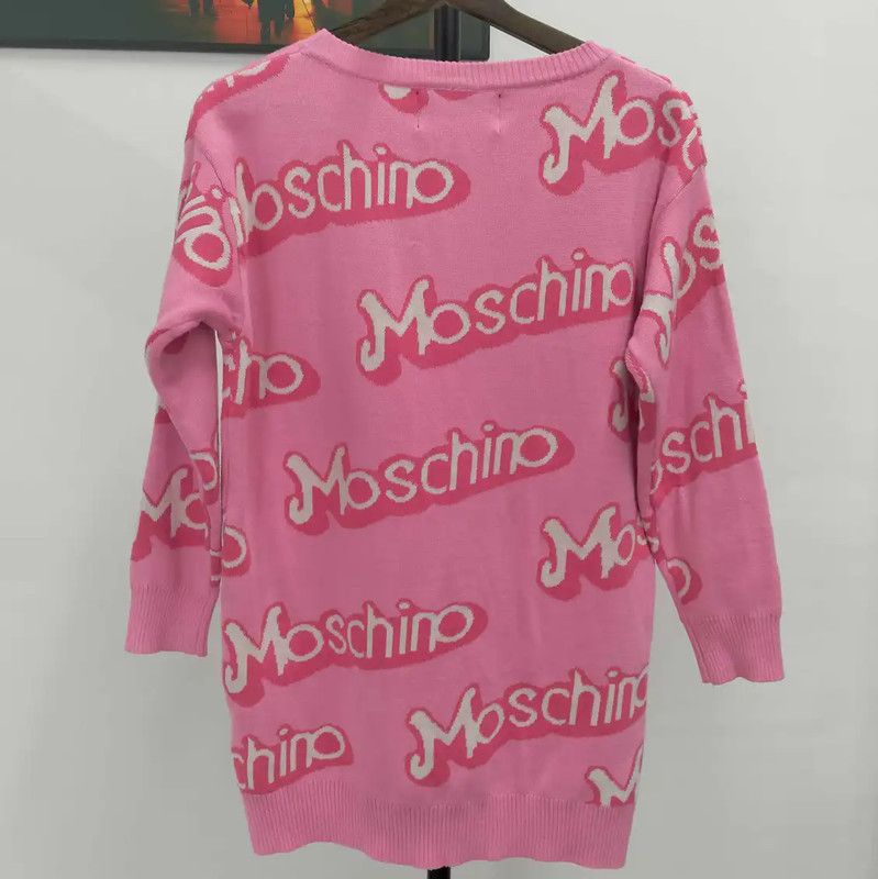 Moschino Moschino Pink Cotton Long Sleeve Pullover Sweater 0089 Size L / US 10 / IT 46 - 2 Thumbnail