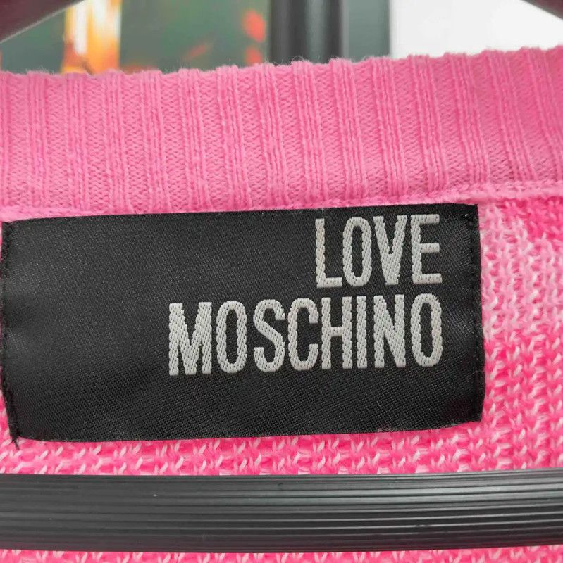 Moschino Moschino Pink Cotton Long Sleeve Pullover Sweater 0089 Size L / US 10 / IT 46 - 3 Thumbnail