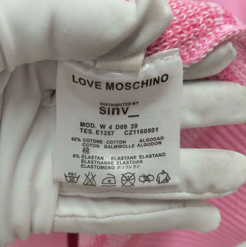 Moschino Moschino Pink Cotton Long Sleeve Pullover Sweater 0089 Size L / US 10 / IT 46 - 4 Thumbnail