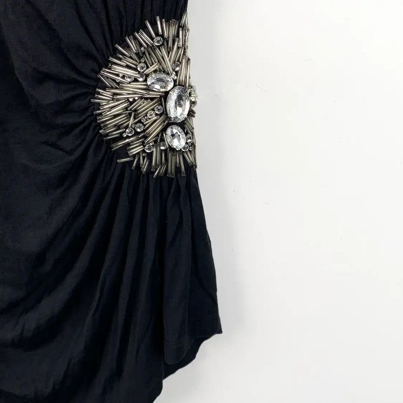 Moschino Moschino Black Silk Dress with Embellishment 0089 Size M / US 6-8 / IT 42-44 - 4 Thumbnail