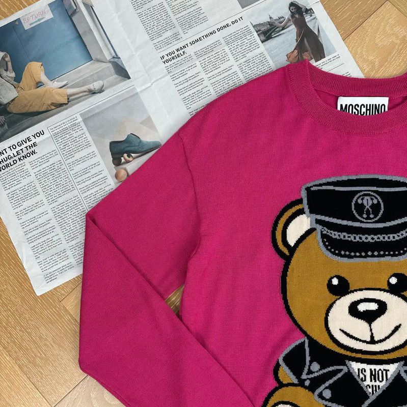 Moschino Moschino Pink Bear Graphic Pullover Sweater 0089 Size M / US 6-8 / IT 42-44 - 6 Thumbnail
