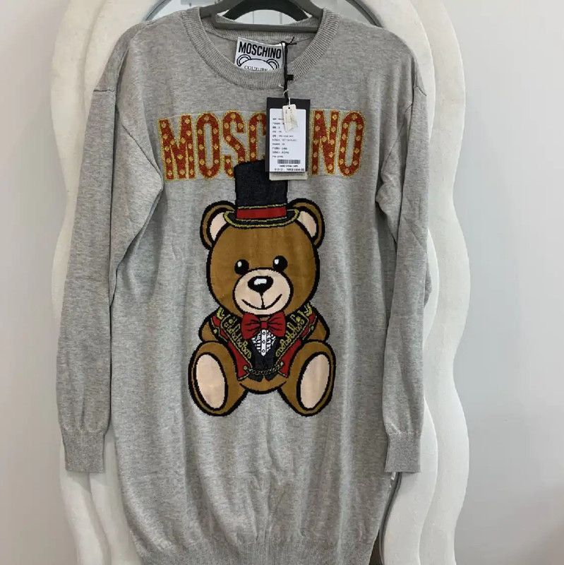 Moschino Moschino Gray Wool Blend Dress for Women 0089 Size XXS / US 00 / IT 34 - 2 Thumbnail