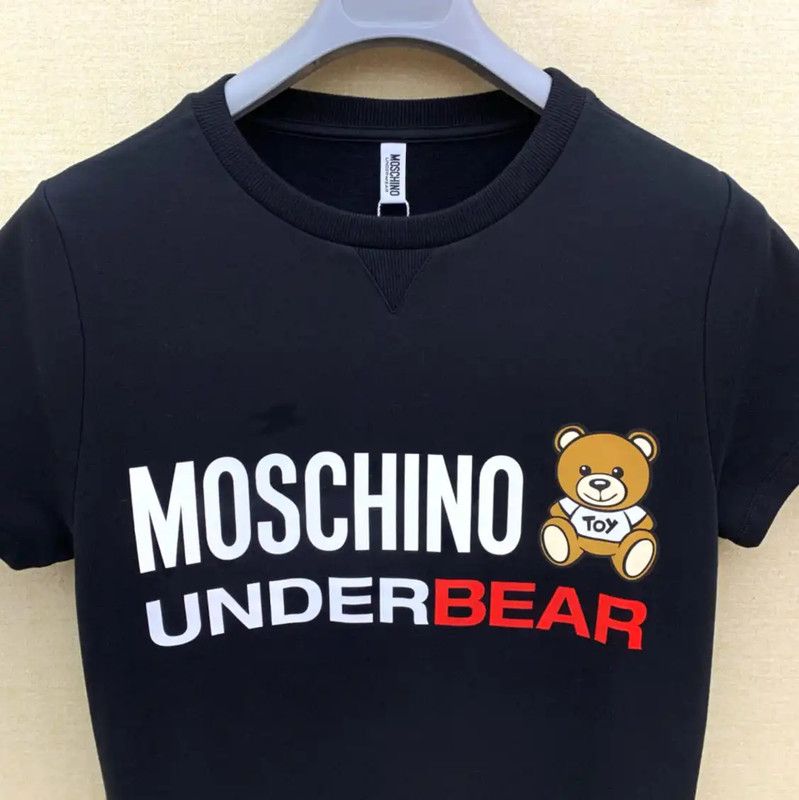 Moschino Moschino Black Cotton T-Shirt Dress for Women 0089 Size S / US 4 / IT 40 - 2 Thumbnail