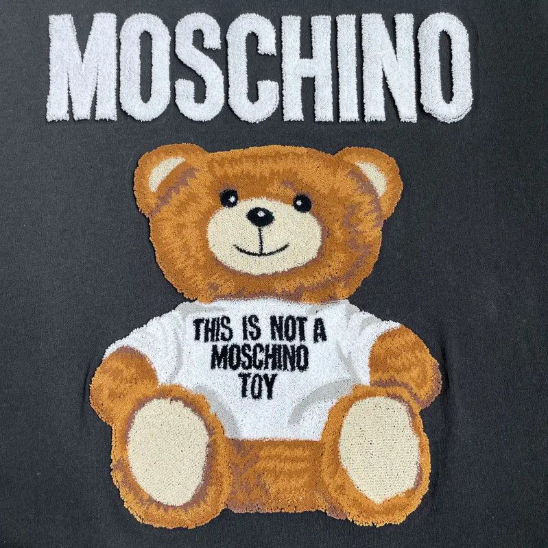 Moschino Moschino Black Cotton Dress with Bear Graphic 0089 Size S / US 4 / IT 40 - 4 Thumbnail