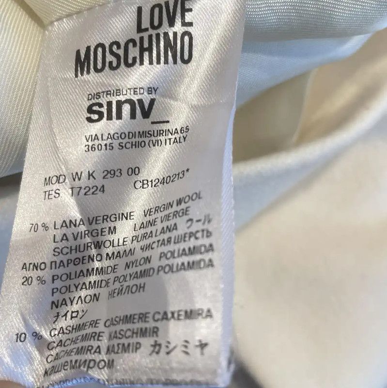 Moschino Moschino White Wool Lady's Winter Coat 0089 Size L / US 10 / IT 46 - 4 Thumbnail