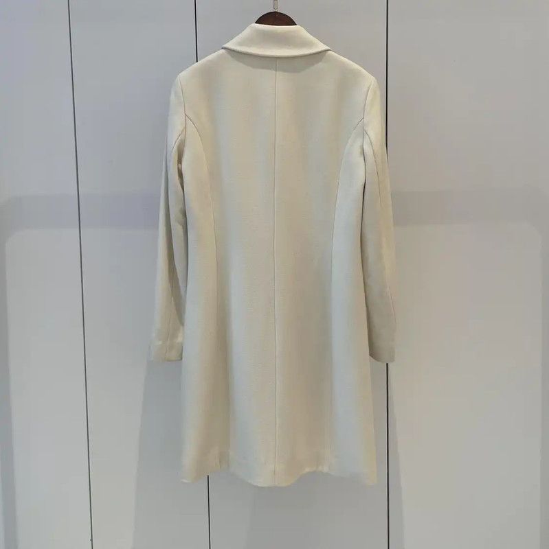 Moschino Moschino White Wool Lady's Winter Coat 0089 Size L / US 10 / IT 46 - 2 Thumbnail