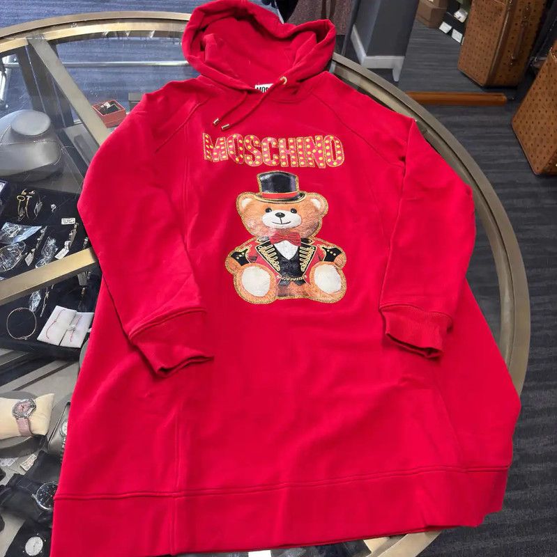 Moschino Moschino Red Cotton Women's Hoodie with Bear Design 0089 Size XXL / US 16-18 / IT 52-54 - 4 Thumbnail