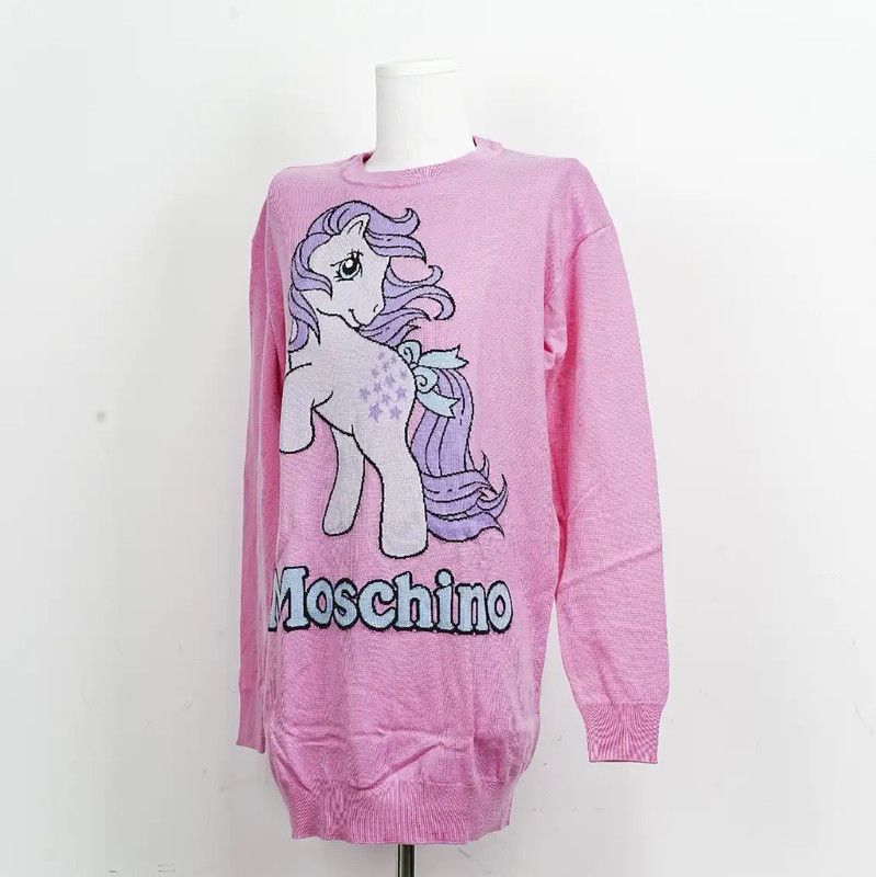 Moschino Moschino Pink Cashmere Long Sleeve Sweater 0089 Size M / US 6-8 / IT 42-44 - 2 Thumbnail