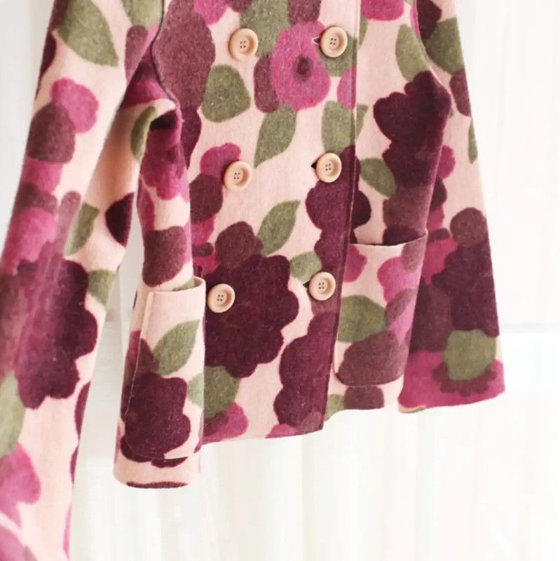 Moschino Moschino Floral Wool Coat in Multicolor 0089 Size M / US 6-8 / IT 42-44 - 5 Thumbnail