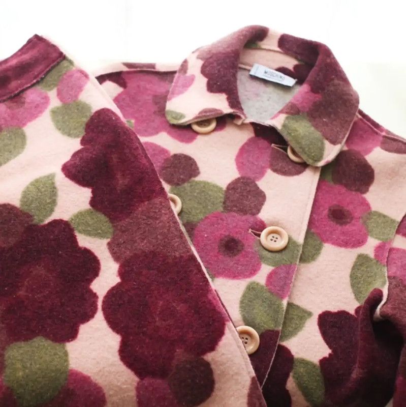 Moschino Moschino Floral Wool Coat in Multicolor 0089 Size M / US 6-8 / IT 42-44 - 7 Thumbnail