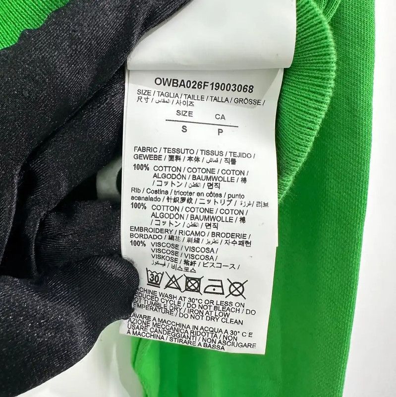 Off-White Off-White Green Cotton Women's Hoodie 0089 Size S / US 4 / IT 40 - 5 Thumbnail