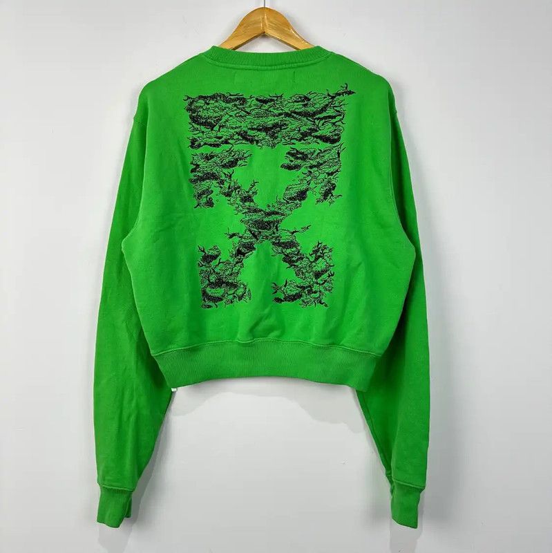 Off-White Off-White Green Cotton Women's Hoodie 0089 Size S / US 4 / IT 40 - 2 Thumbnail