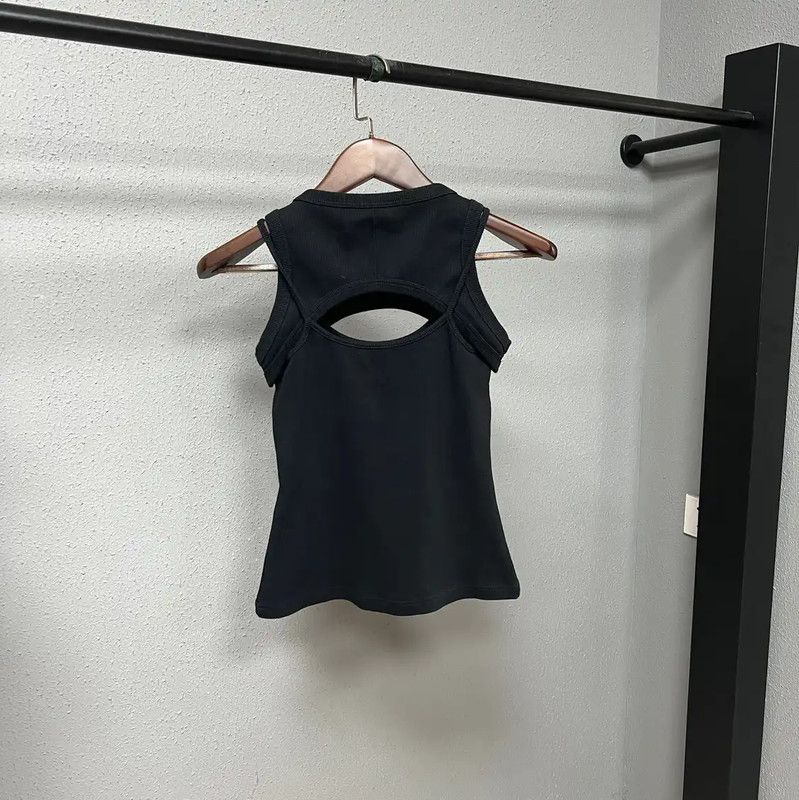 Off-White Off-White Black Cotton Women's Tank Top 0089 Size L / US 10 / IT 46 - 2 Thumbnail