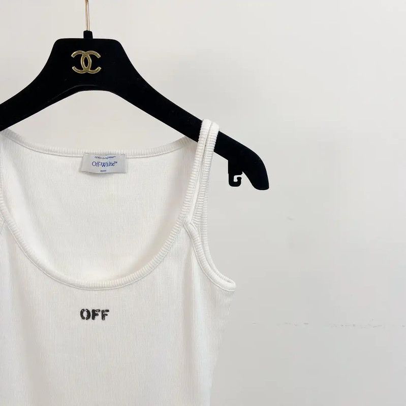 Off-White Off-White White Cotton Sleeveless Dress 0089 Size L / US 10 / IT 46 - 3 Thumbnail