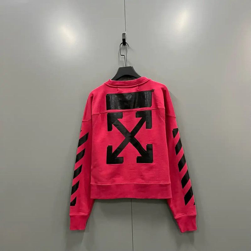Off-White Off-White Red Long Sleeve Cropped Hoodie 0089 Size S / US 4 / IT 40 - 2 Thumbnail