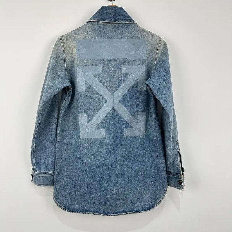 Off-White Off-White Blue Cotton Women's Jacket 0089 Size XS / US 0-2 / IT 36-38 - 2 Thumbnail