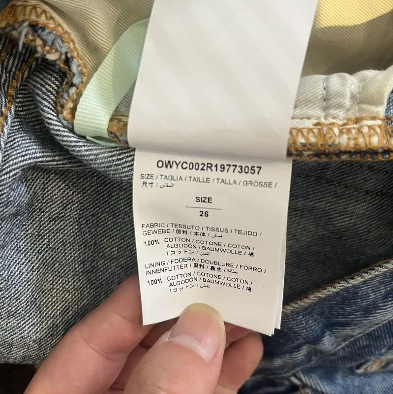 Off-White Off-White Summer Blue Cotton Printed Shorts 0089 Size 27" / US 4 / IT 40 - 5 Thumbnail
