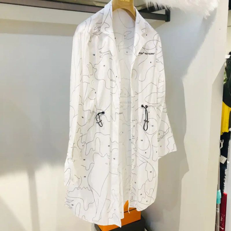 Off-White Off-White Patterned Mid-Length Cotton Dress 0089 Size XS / US 0-2 / IT 36-38 - 2 Thumbnail
