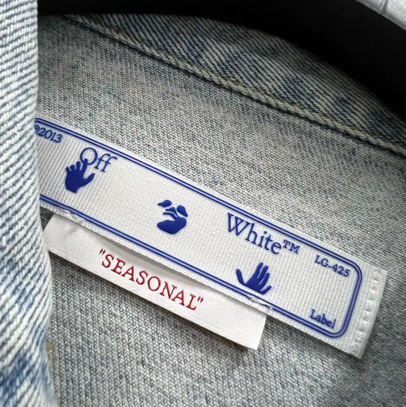Off-White Off-White Blue Cotton Women's Jacket 0089 Size XS / US 0-2 / IT 36-38 - 2 Thumbnail