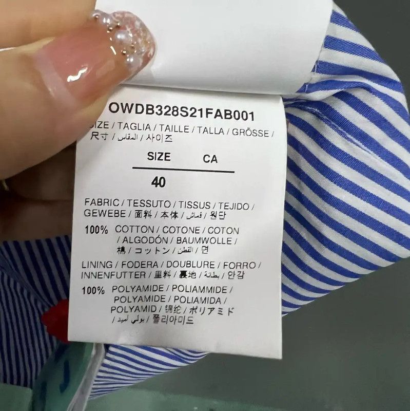 Off-White Off-White Blue Summer Cotton Dress 0089 Size ONE SIZE - 4 Thumbnail