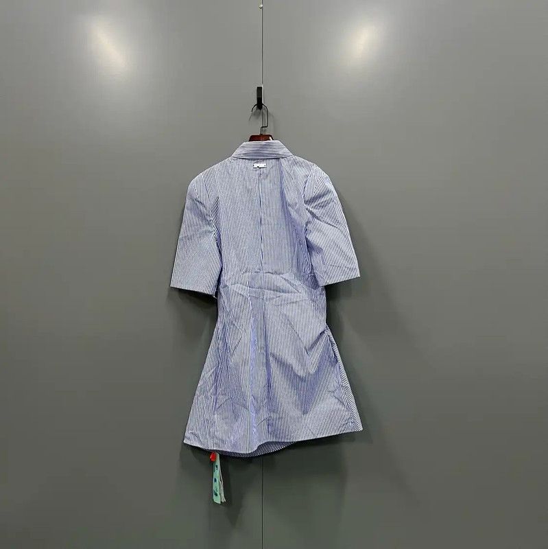 Off-White Off-White Blue Summer Cotton Dress 0089 Size ONE SIZE - 2 Thumbnail
