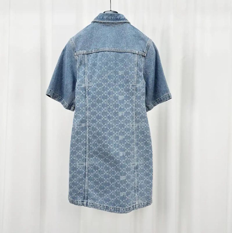 Off-White Off-White Summer Denim Short Sleeve Dress 0089 Size M / US 6-8 / IT 42-44 - 2 Thumbnail
