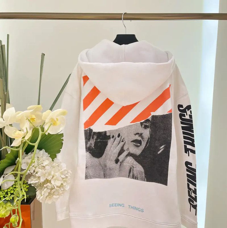 Off-White Off-White White Cotton Women's Hoodie 0089 Size XXS / US 00 / IT 34 - 2 Thumbnail