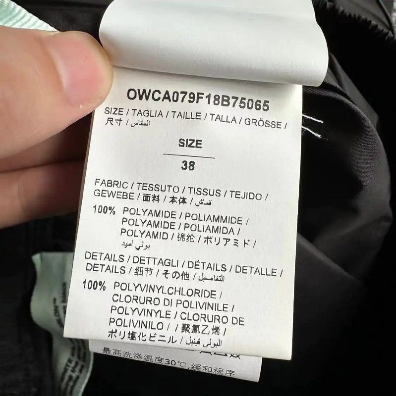 Off-White Off-White Black Nylon Casual Women's Pants 0089 Size 23" - 6 Thumbnail