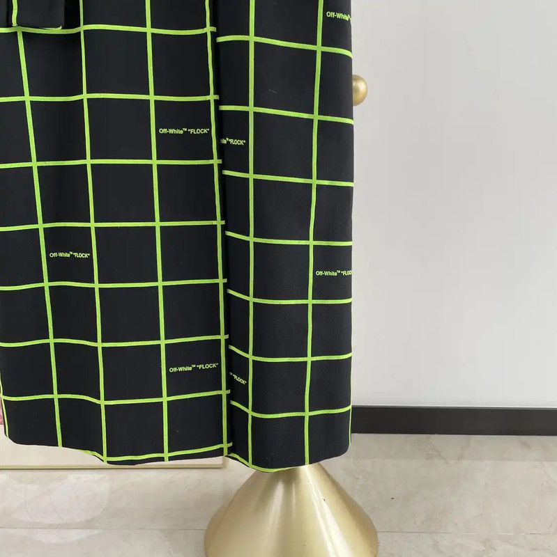 Off-White Off-White Green Plaid Long Coat 0089 Size S / US 4 / IT 40 - 5 Thumbnail
