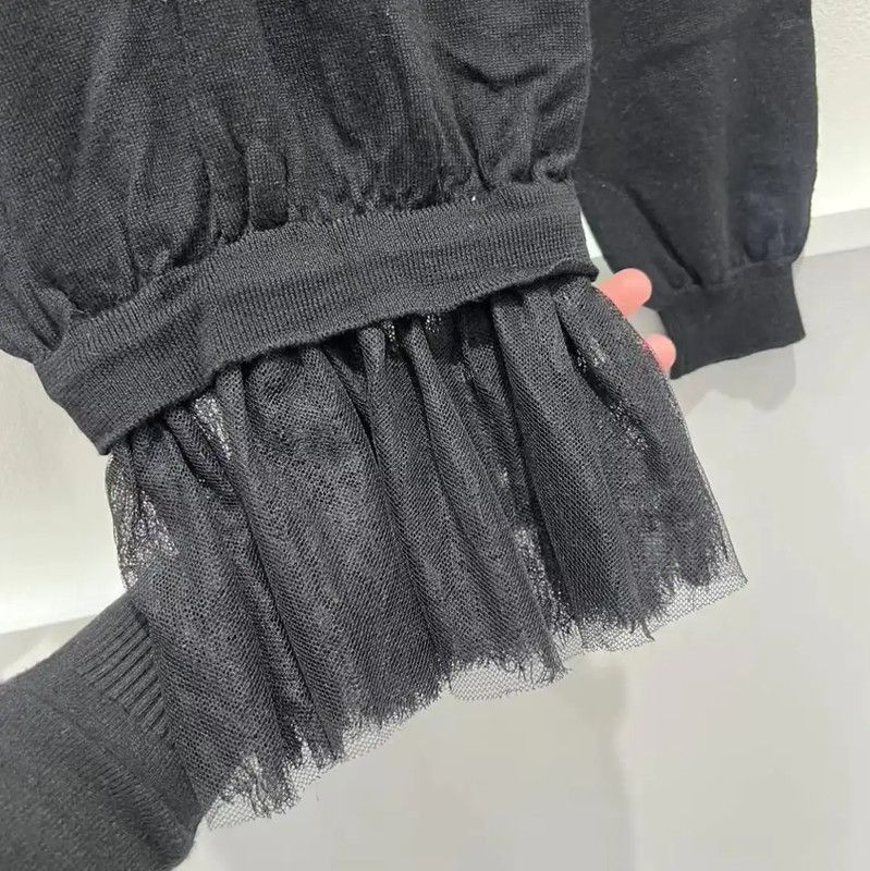 Valentino Valentino Black Long Sleeve Women's Top 0089 Size L / US 10 / IT 46 - 3 Thumbnail