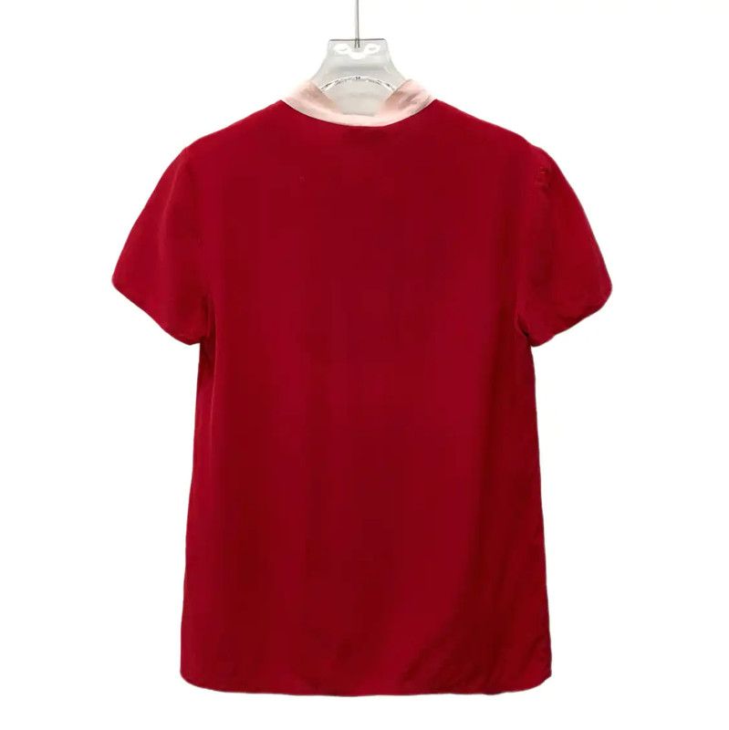Valentino Valentino Red Silk Short Sleeve T-Shirt 0089 Size M / US 6-8 / IT 42-44 - 2 Thumbnail