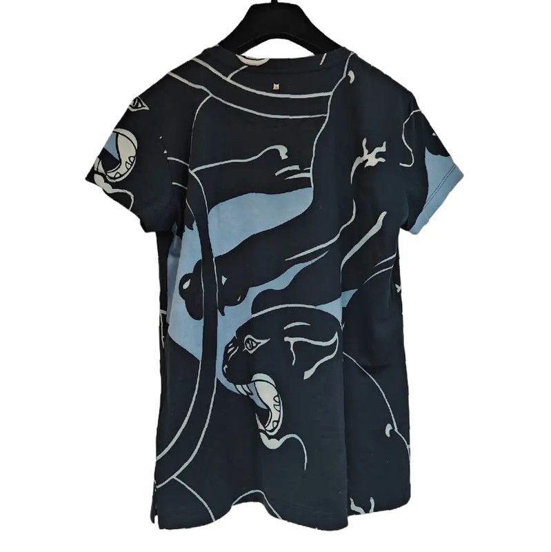 Valentino Valentino Black Cotton Graphic Short Sleeve T-shirt 0089 Size XS / US 0-2 / IT 36-38 - 2 Thumbnail