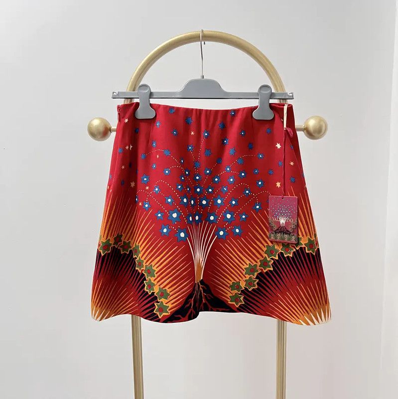 Valentino Valentino Red Wool Blend A-Line Skirt 0089 Size 27" / US 4 / IT 40 - 3 Thumbnail