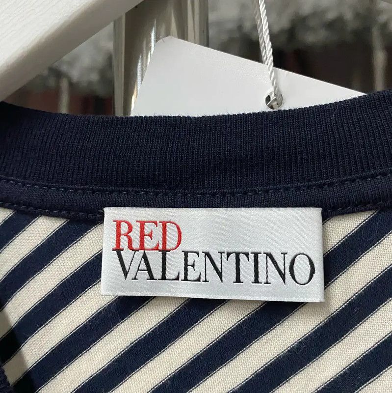 Valentino Valentino Summer Striped Cotton T-Shirt for Women 0089 Size S / US 4 / IT 40 - 6 Thumbnail