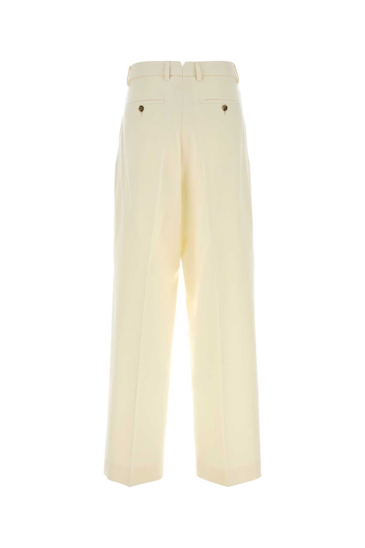 AMI Ivory Wool Wide-Leg Pant Size 28" / US 6 / IT 42 - 2 Thumbnail