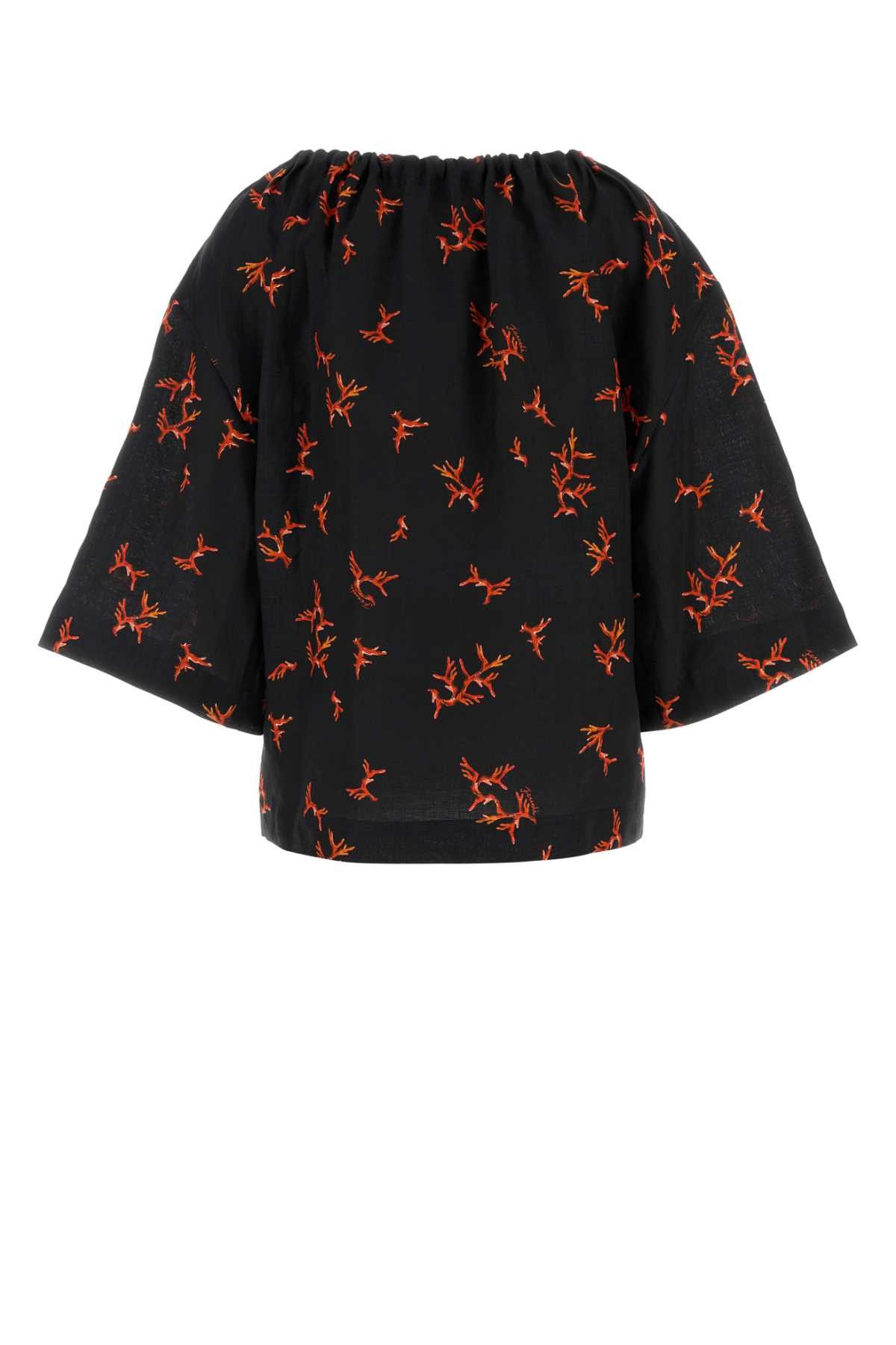 Fendi Printed Linen Blouse Size M / US 6-8 / IT 42-44 - 2 Thumbnail