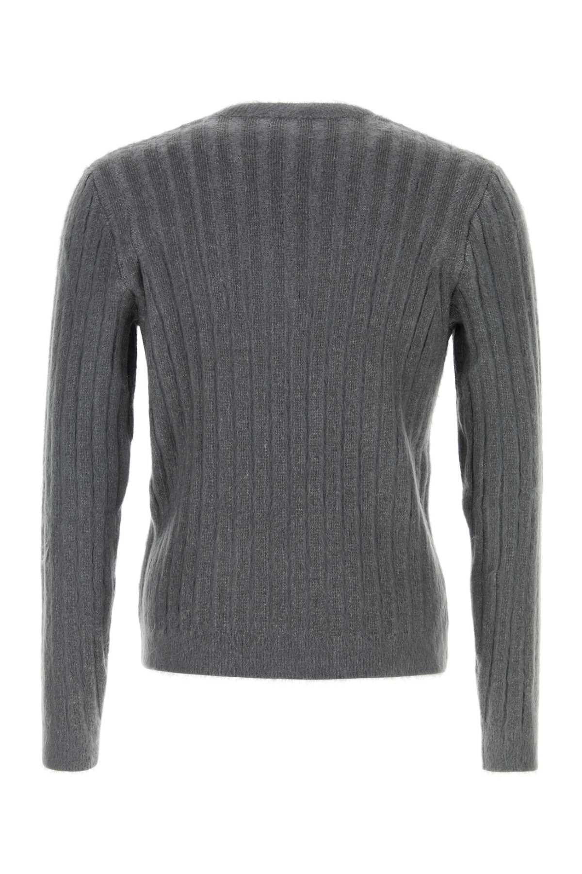 Fendi Dark Grey Stretch Mohair Blend Sweater Size US L / EU 52-54 / 3 - 2 Thumbnail