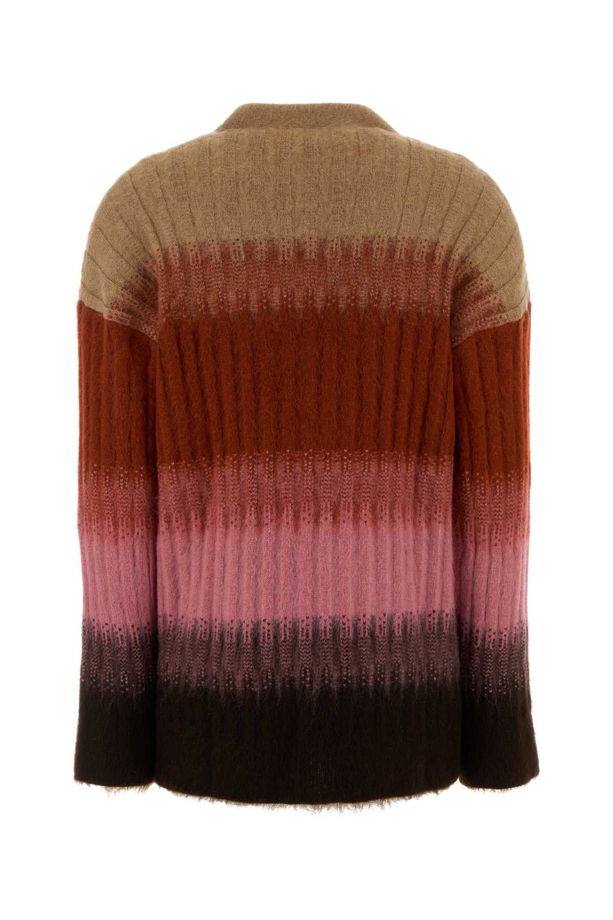 Fendi Multicolor Stretch Mohair Blend Cardigan Size XS / US 0-2 / IT 36-38 - 2 Thumbnail