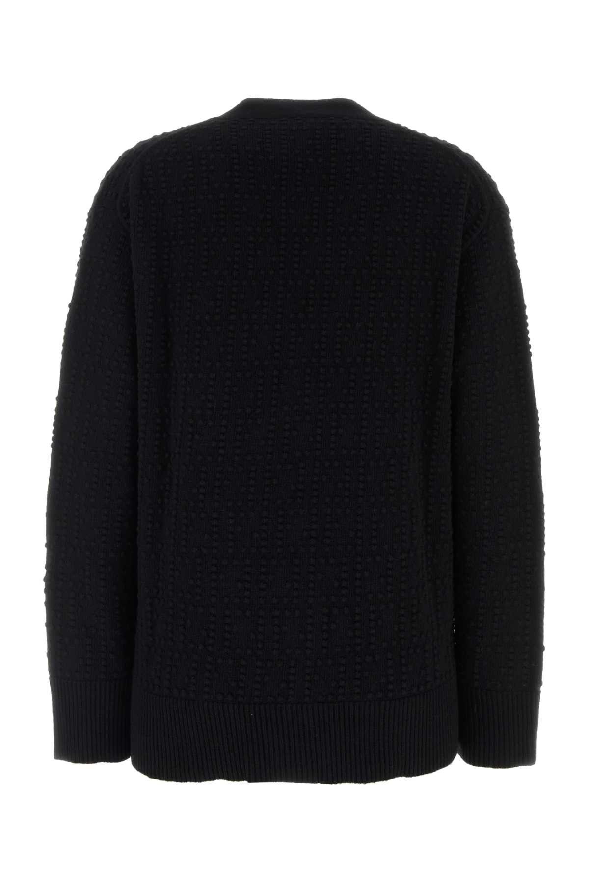 Fendi Black Wool Blend Cardigan Size M / US 6-8 / IT 42-44 - 2 Thumbnail