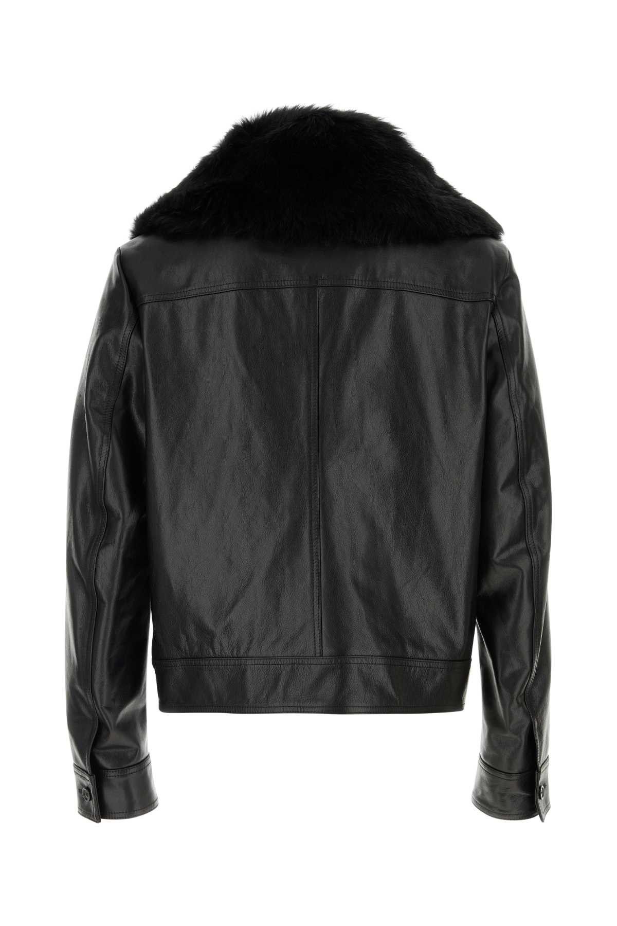 Dolce & Gabbana Black Leather Jacket Size US XL / EU 56 / 4 - 2 Thumbnail