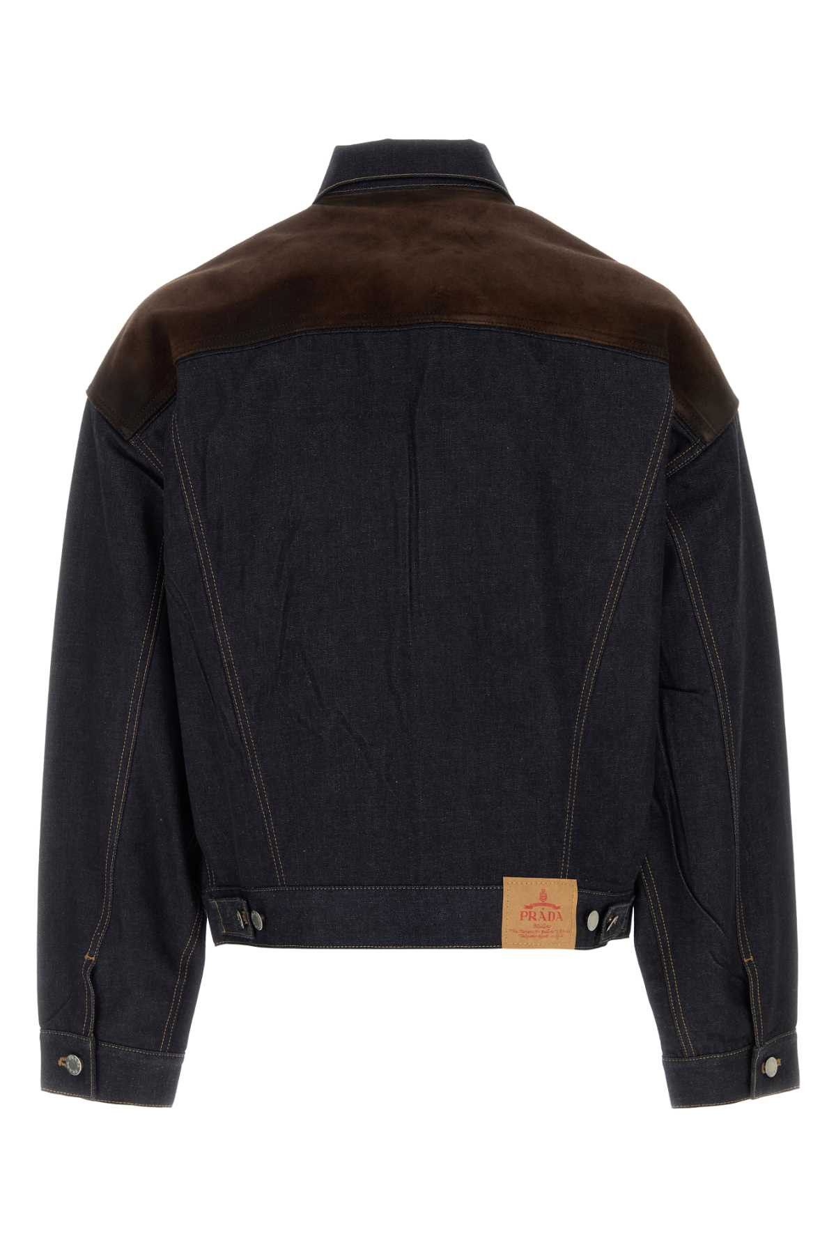 Prada Dark Blue Denim Jacket Size US M / EU 48-50 / 2 - 2 Thumbnail
