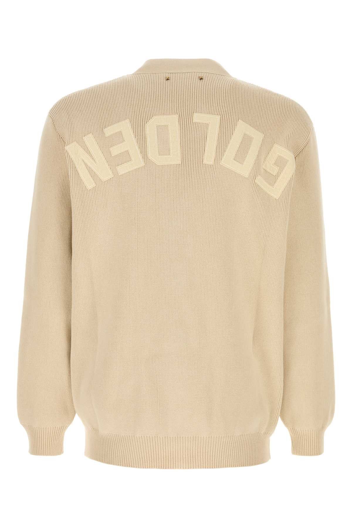 Golden Goose Beige Stretch Cotton Blend Cardigan Size US XL / EU 56 / 4 - 2 Thumbnail