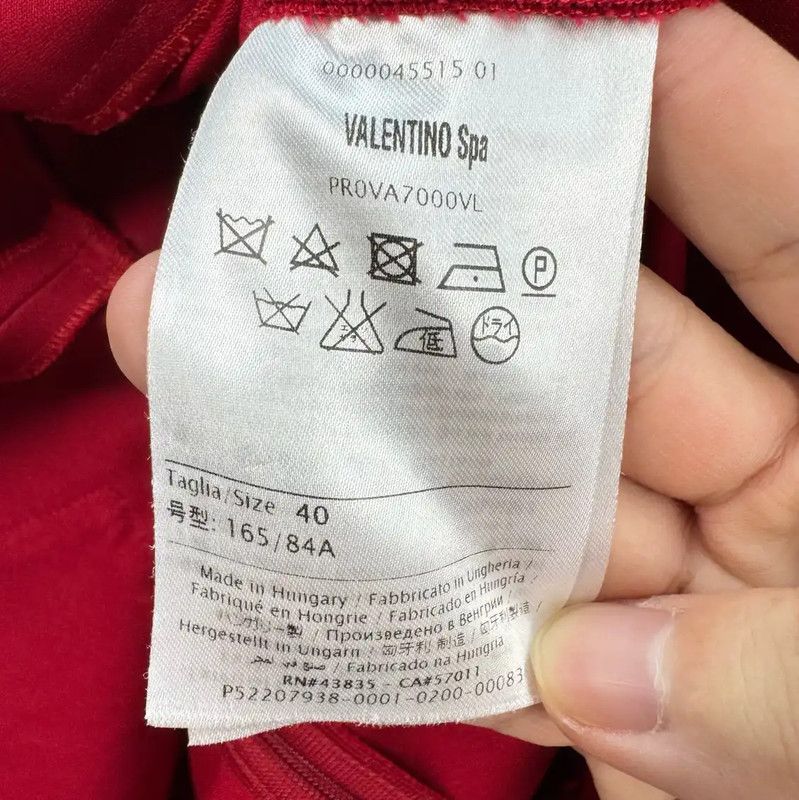 Valentino Valentino Red Pleated Midi Dress for Women 0089 Size L / US 10 / IT 46 - 6 Thumbnail