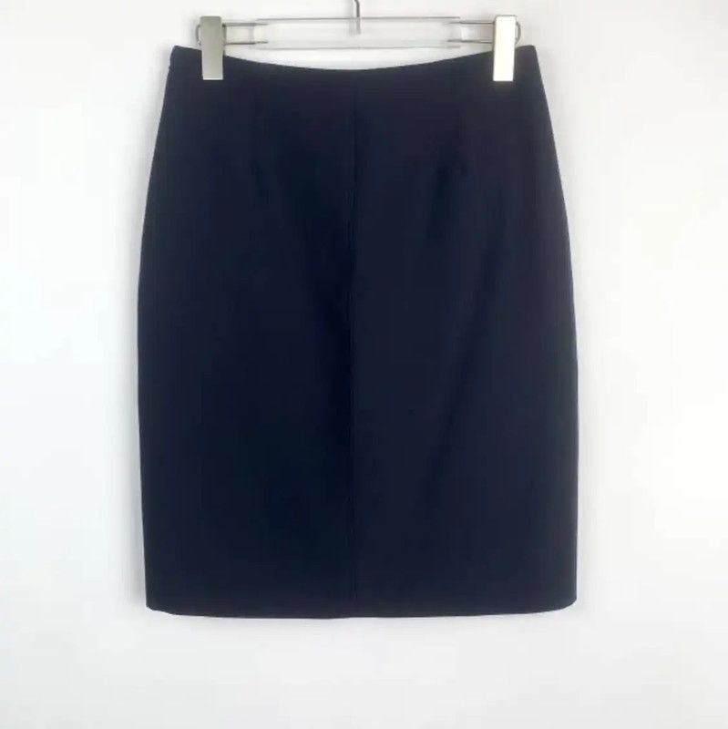 Valentino Valentino Navy Wool Pencil Skirt for Women 0089 Size 23" - 2 Thumbnail