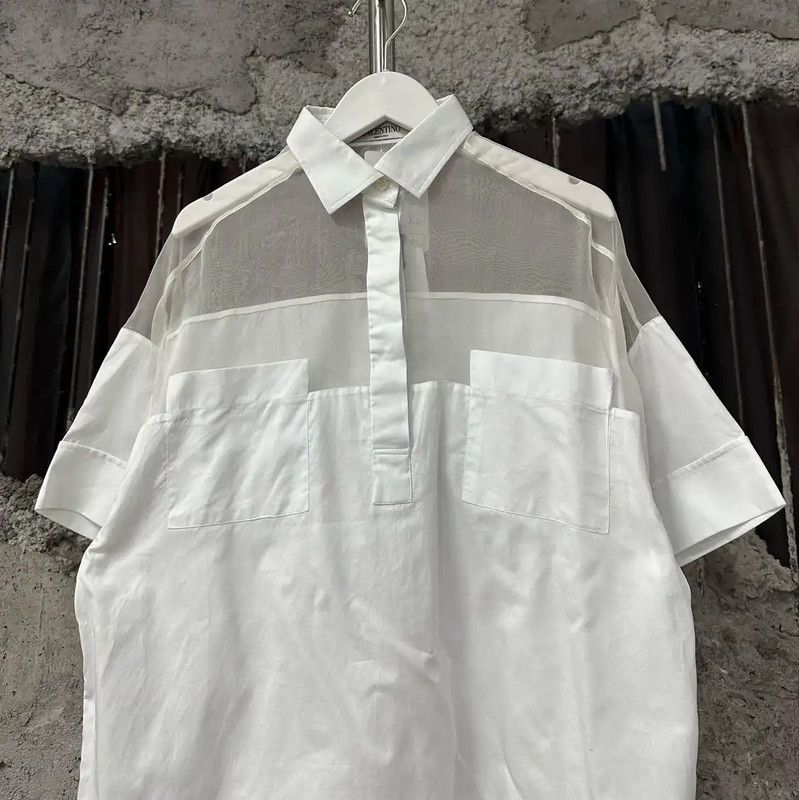 Valentino Valentino White Summer Short Sleeve Shirt 0089 Size ONE SIZE - 3 Thumbnail